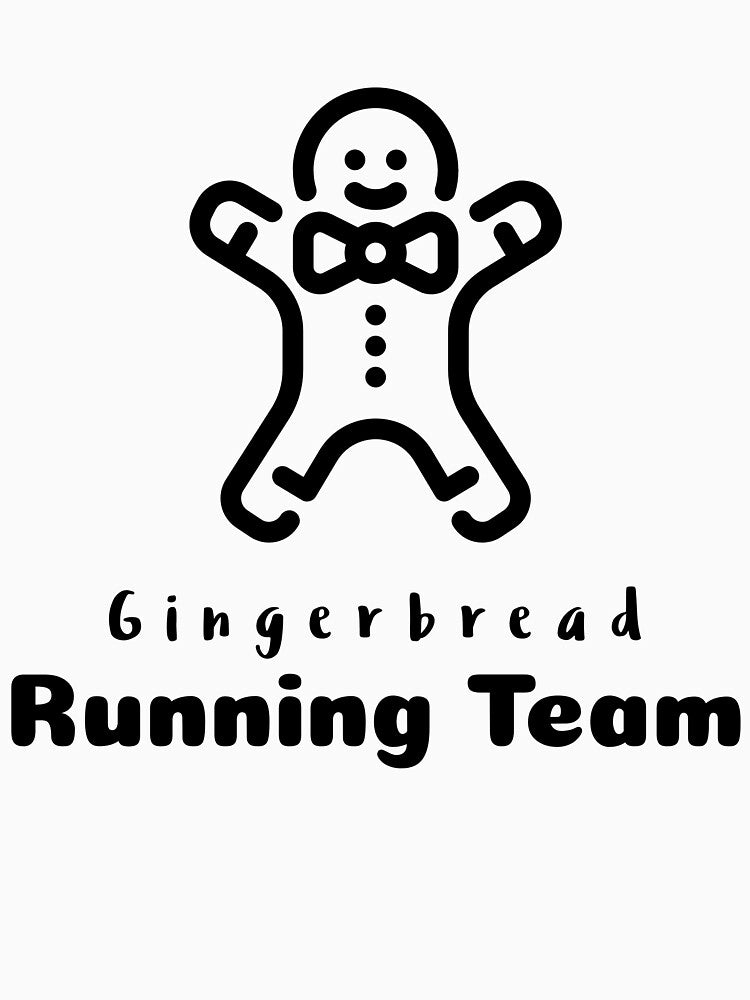 Gingerbread Running Team Christmas Holiday Funny Humor Graphic by DiscGolfTees