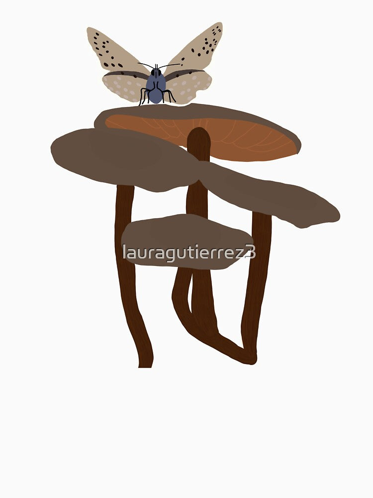Moth on Mushroom by lauragutierrez3