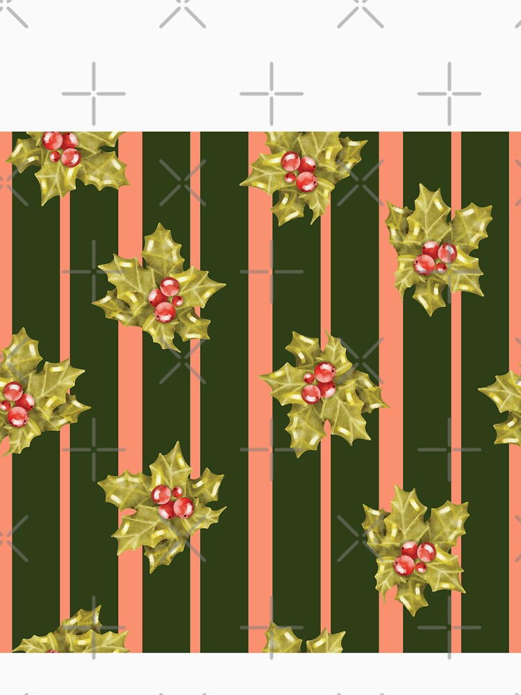 Watercolor mistletoe christmas pattern by pinkyfish1010