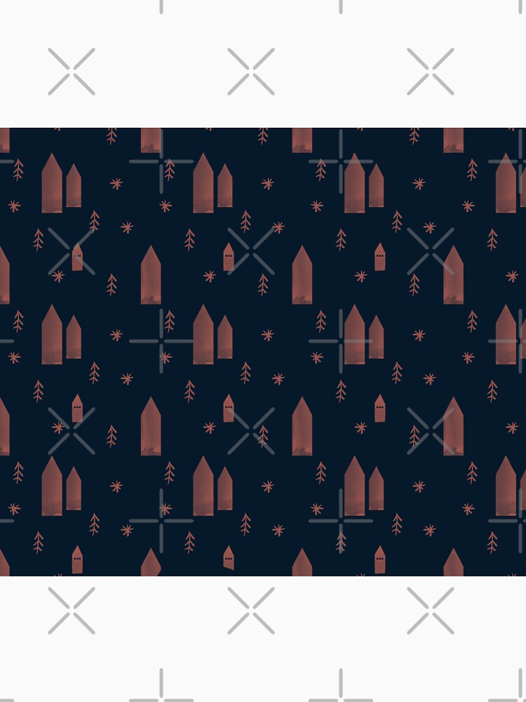 Pink Scandinavian Houses by Moon Fern Vintage