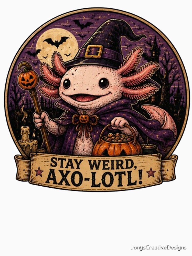 Spooky Halloween Axolotl by JonysCreativeDesigns