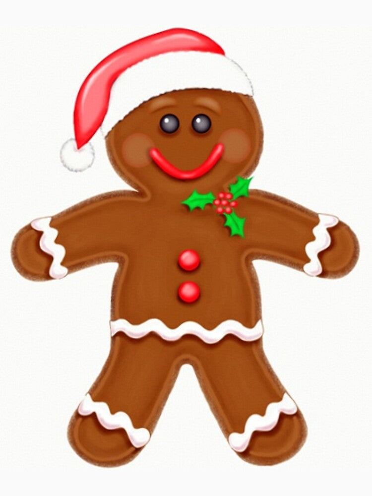 Santa Hat Gingerbread Man on home decor, accessories and apparel.  Great gift idea. by lduke47