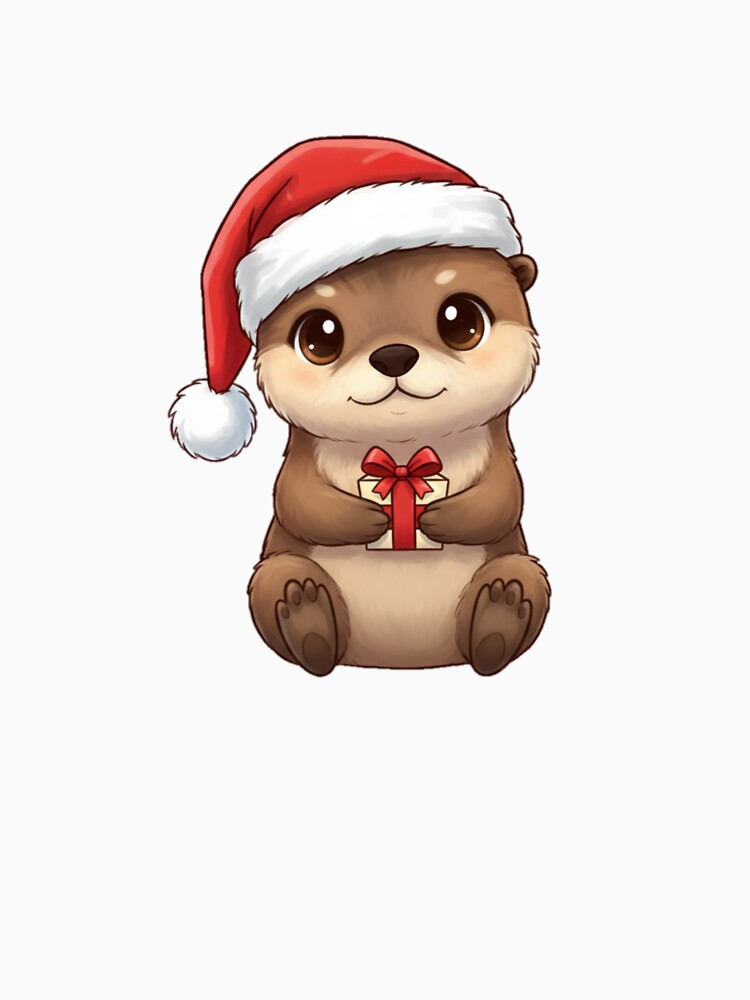 Cute Otter in Santa Hat | Cute Christmas by PFS-