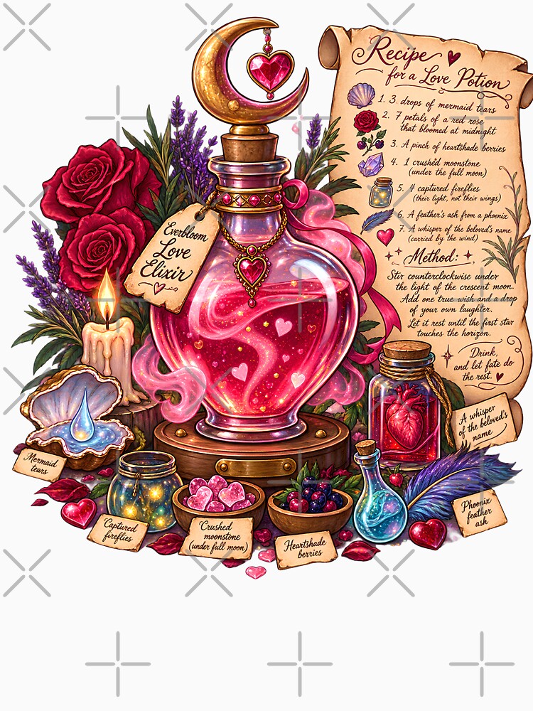 Everbloom Love Elixir - Recipe for a Love Potion Dark Academia by Neurospicy Trolls