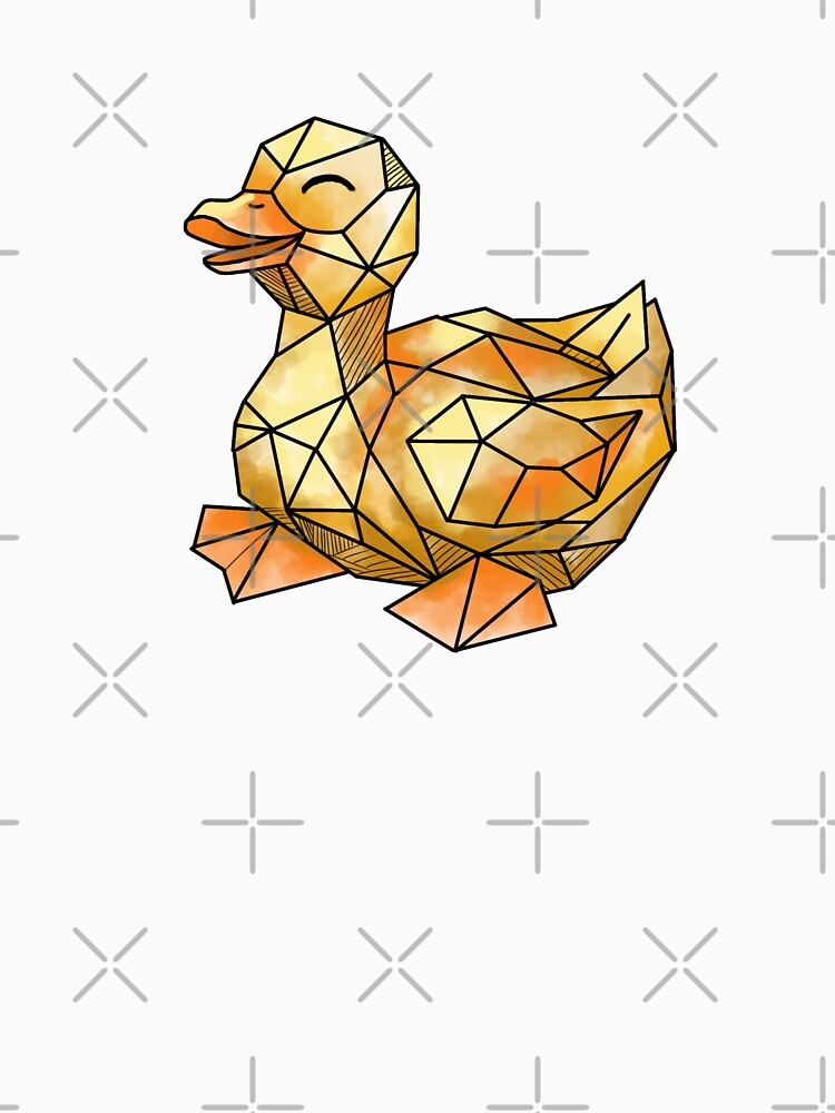Geometric Duck Cute Polygonal Waterfowl Art by Potattoo