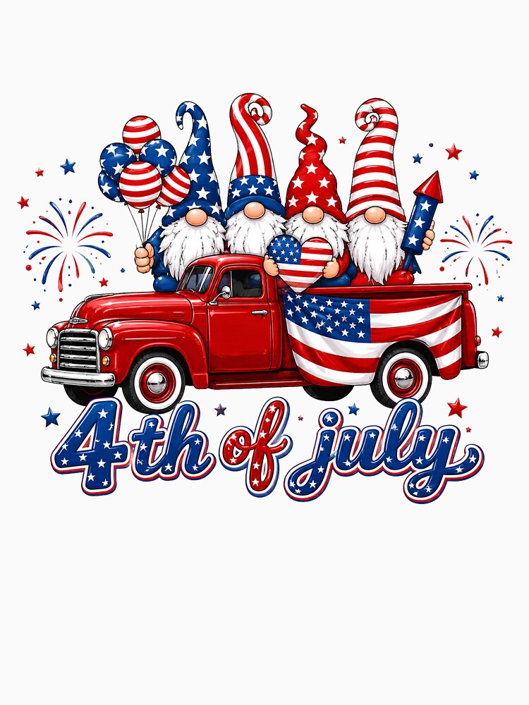 Gnomes 4th Of July Truck Fireworks by QuiteOrbit