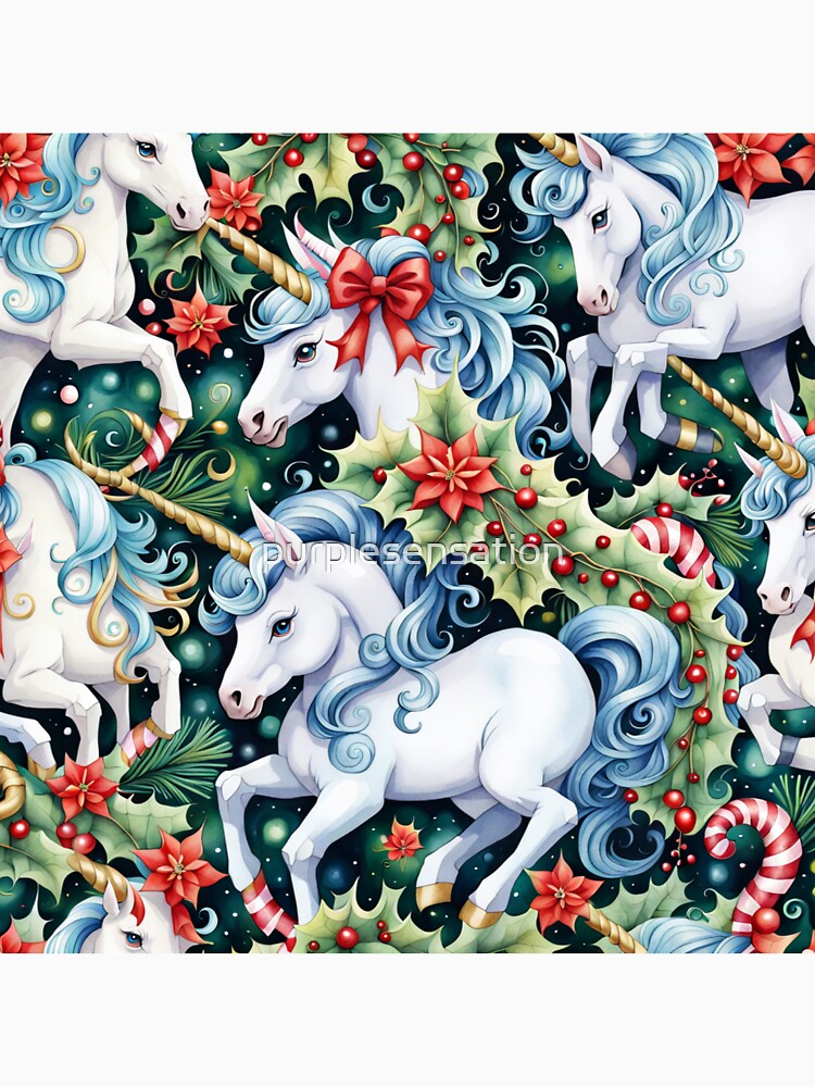 Christmas Unicorns by purplesensation