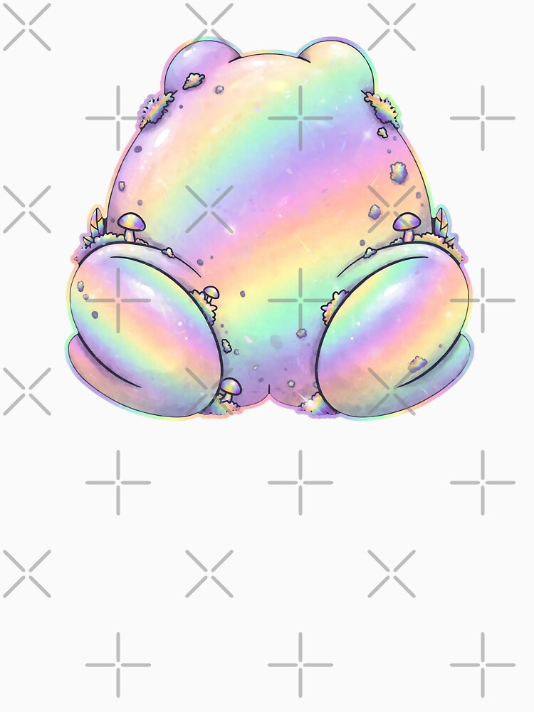 Holographic Frog Butt - Funny Pastel Iridescent Mushroom Frog by Neurospicy Trolls