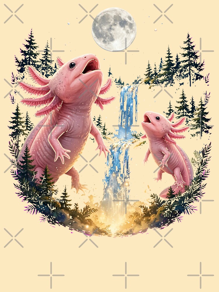 Moonlit Axolotl Howl – Whimsical Night Axolotl Art for Animal Lovers & Cute Aquatic Creature Gifts by Teetreasure2