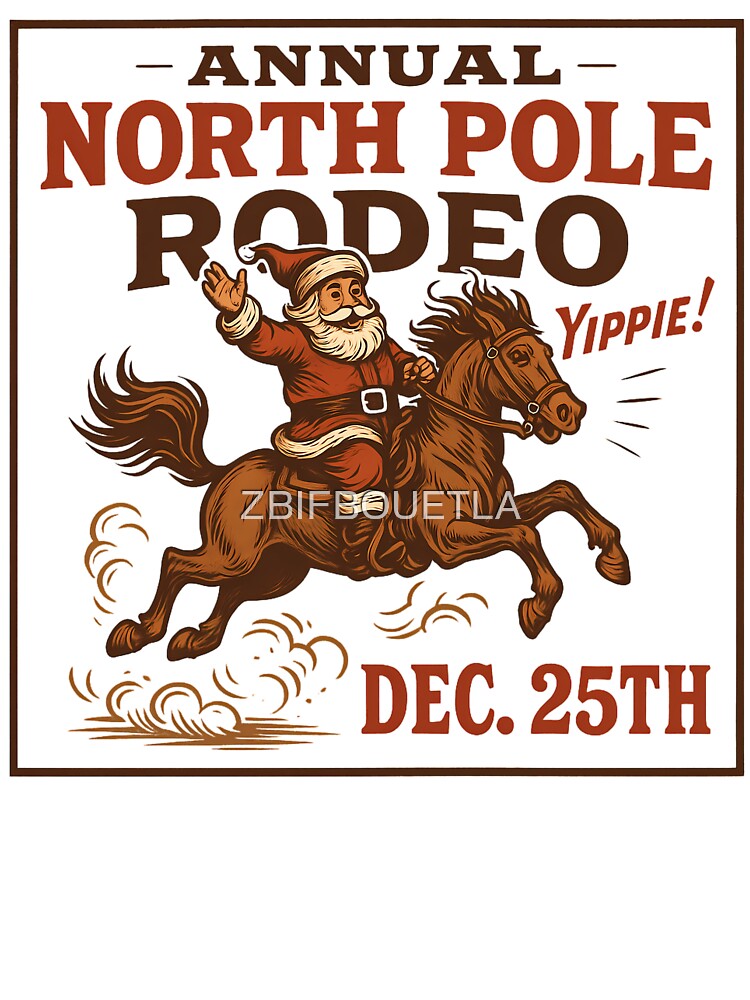 Retro Western Christmas - North Pole Rodeo Santa by ZBIFBOUETLA