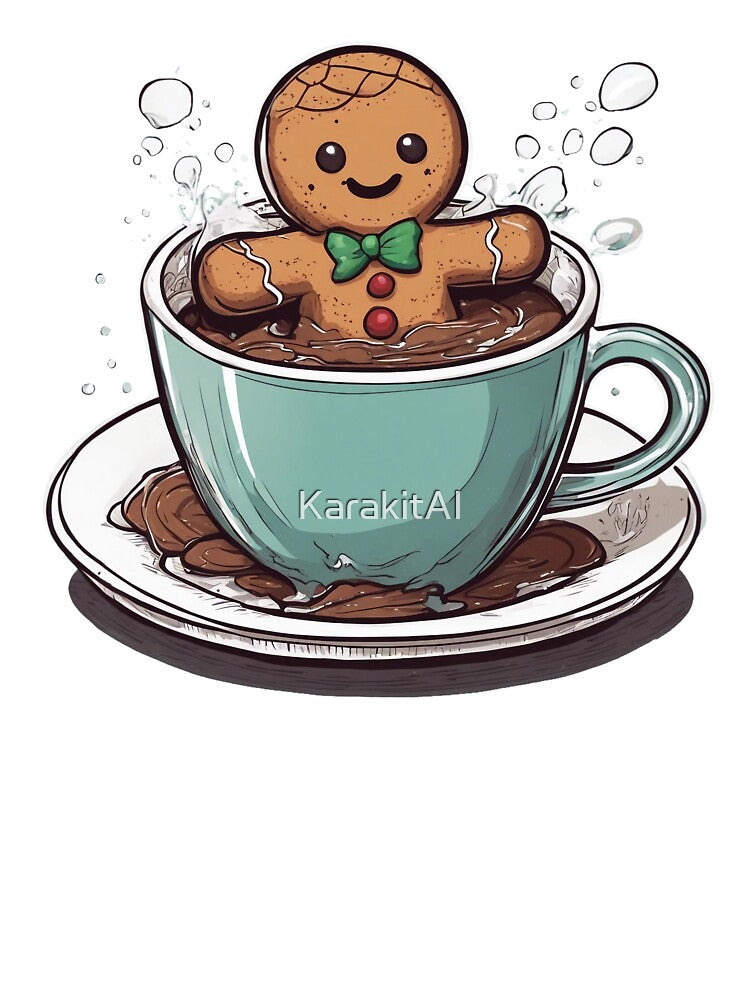 Gingerbread man bathes in chocolate by KarakitAI