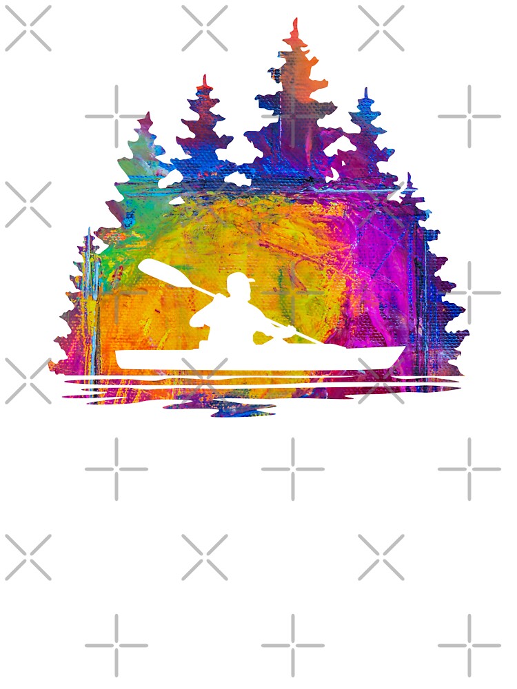 Rainbow Abstract Kayaker Silhouette by Sam Morrison
