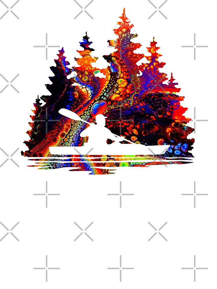 Marble Pattern Abstract Kayaking Silhouette by Sam Morrison