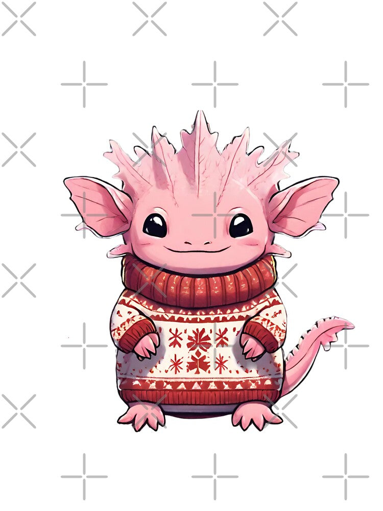 Axolotl in a Christmas Sweater by Balckrose