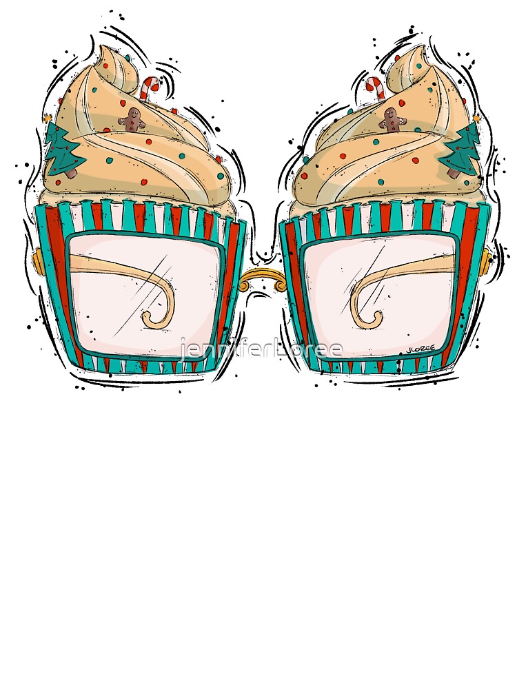 Christmas Cupcake Glasses by jenniferLoree
