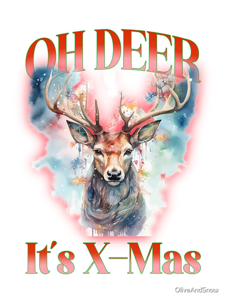 Cute Reindeer Christmas Xmas wish by OliveAndSnow
