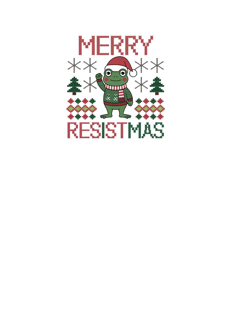 Merry Resistmas Funny Frog Christmas Ugly Sweater Design by Muzgle