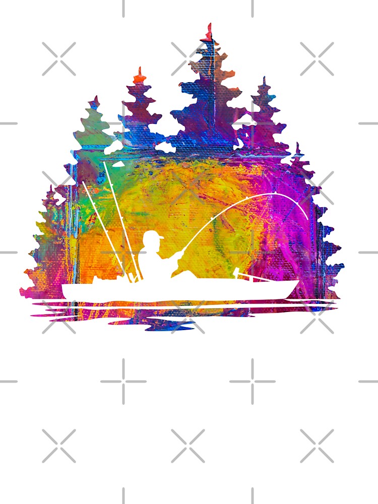 Kayak Fisherman with Lake Scene Silhouette by Sam Morrison