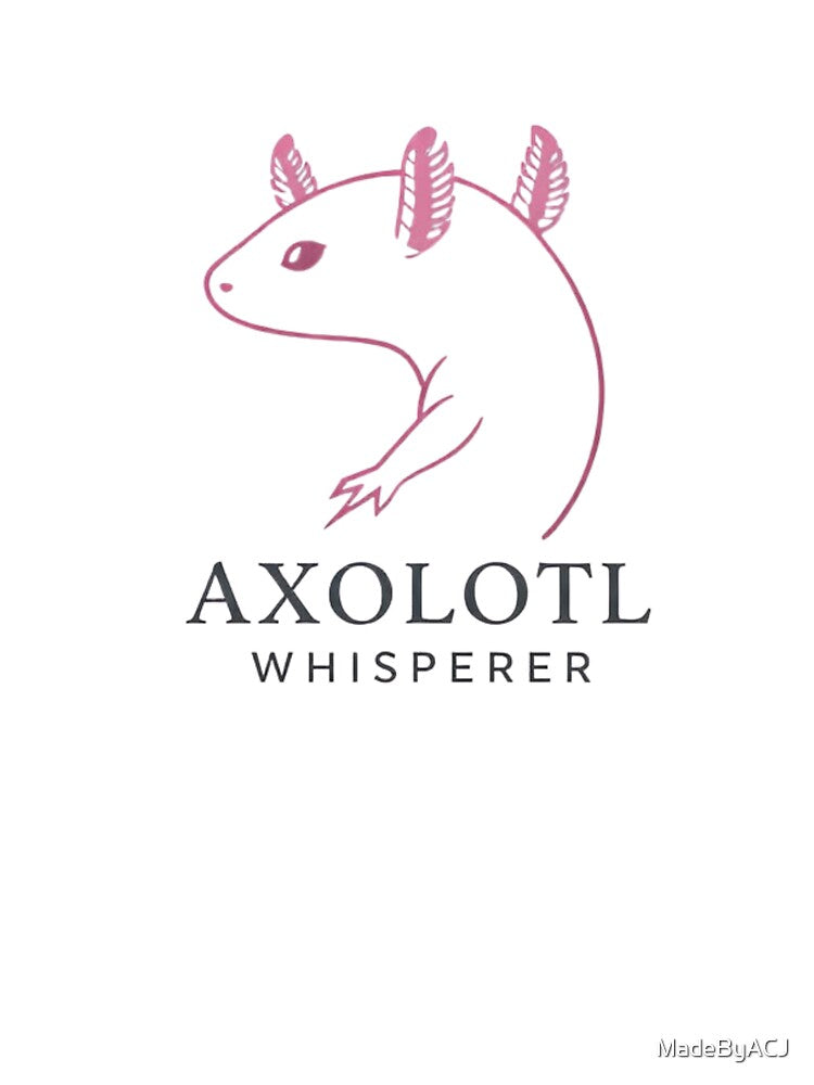 Kawaii Axolotl Whisperer Logo – Simple Cute Axolotl Outline – Amphibian Lover Gift Idea by MadeByACJ