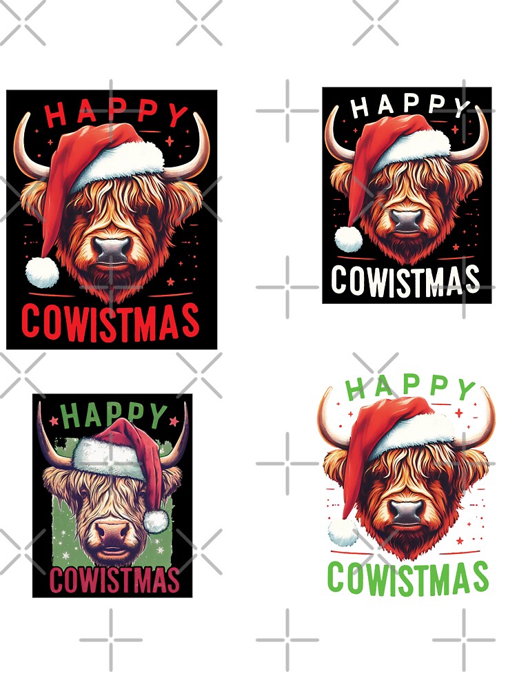 Highland Cow Happy Cowistmas Christmas Cow Bundle design by SideKickCreates