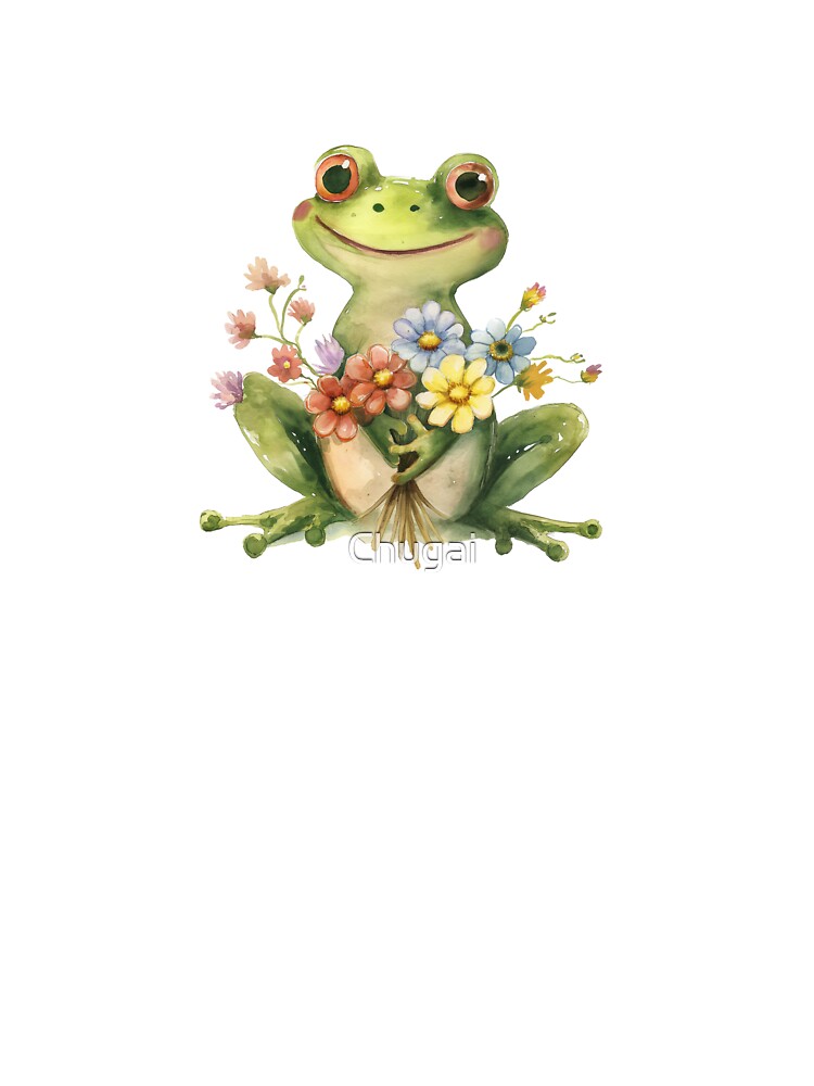 Cute Frog with flowers by Chugai