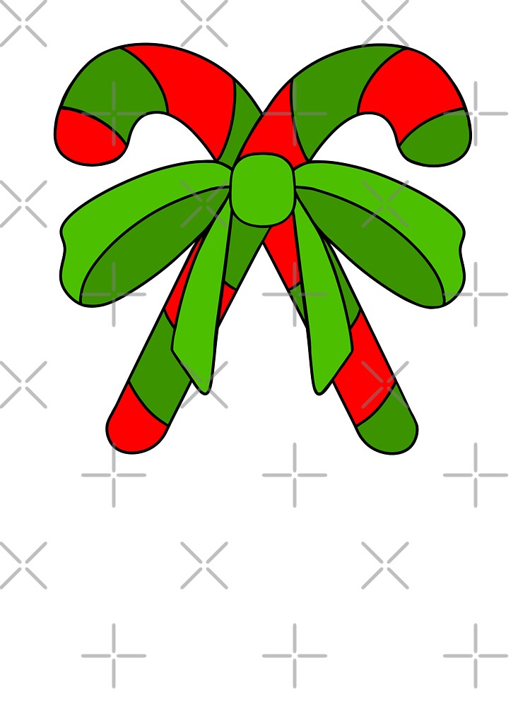 Merry Christmas Candy Canes With Green Bow by Sartoris Art