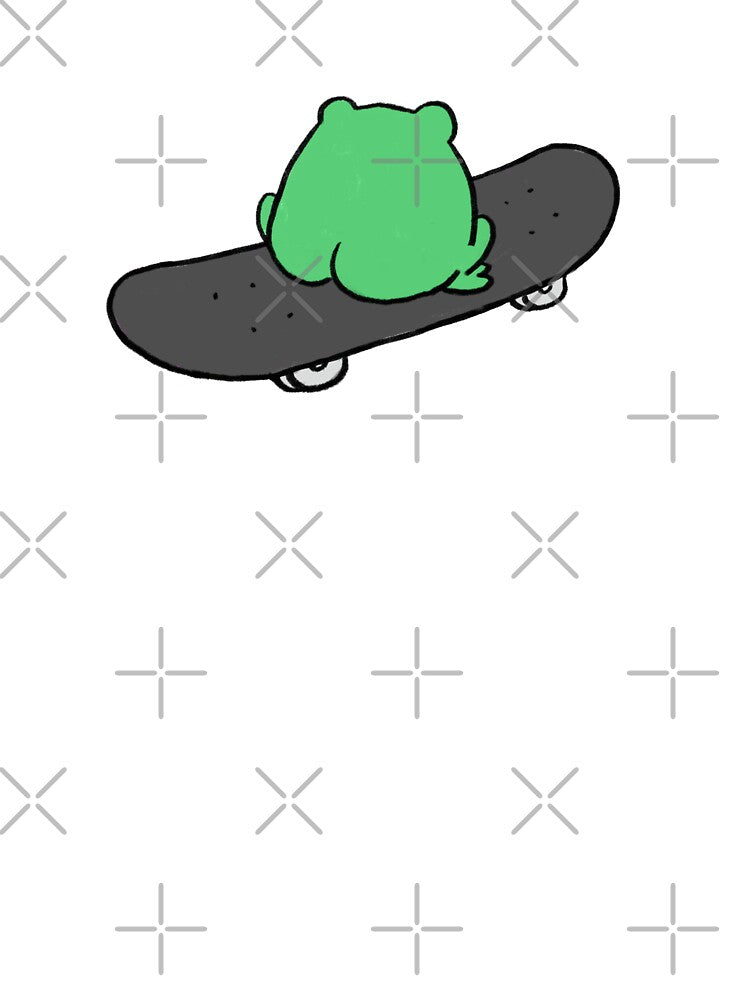 Frog On Skateboard Back View by mousepotatoes