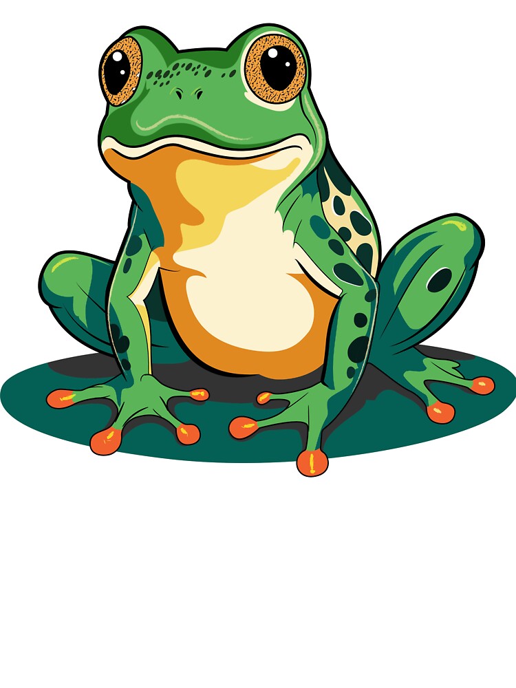 Green Frog on the leaf by Monimohandas