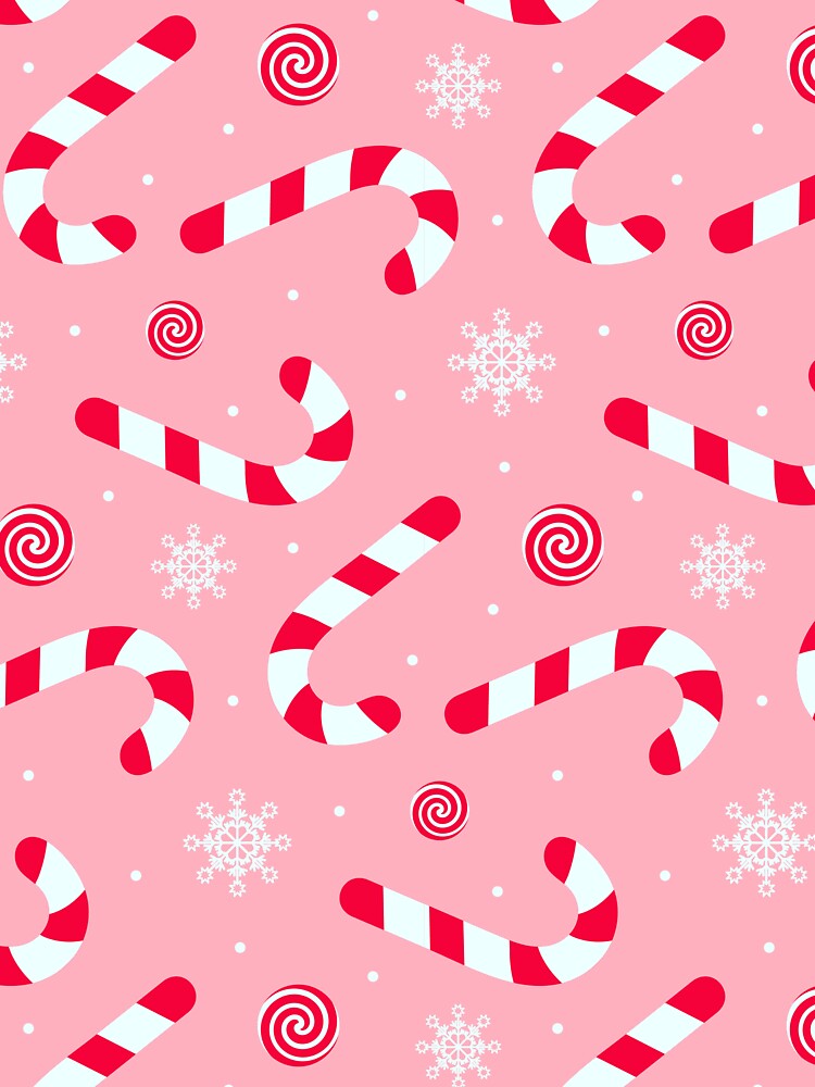 Festive Pink Christmas Candy Canes Pattern by newburyboutique