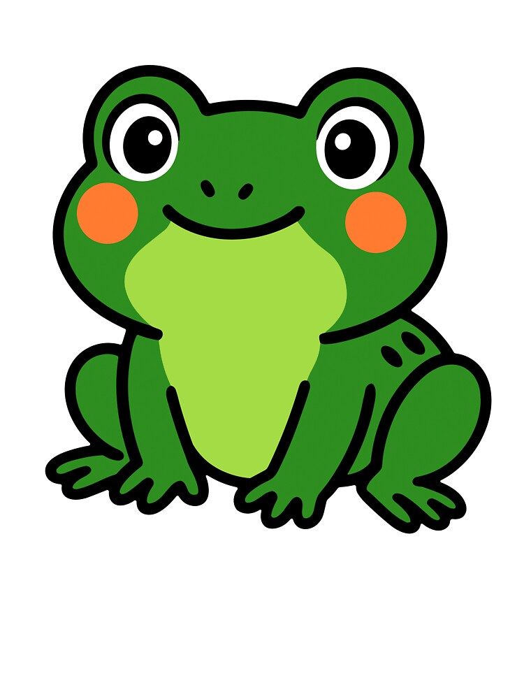 Cute Kawaii Frog Cartoon by Krincydigitalart