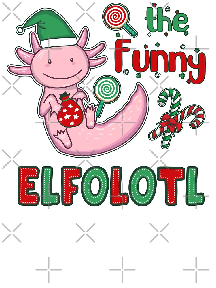 Christmas Axolotl Elf - Funny Elfolotl by GrimButterfly