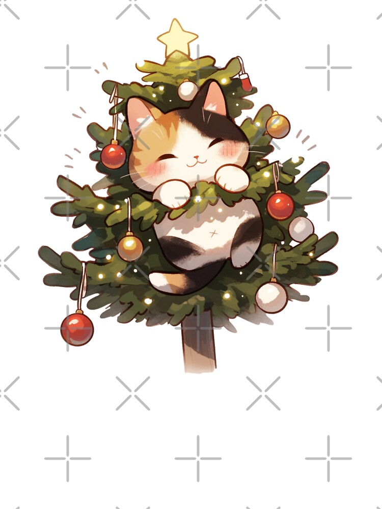 Festive Kitty Cat climbing the Christmas tree by MendaciousMina