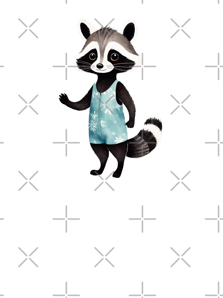 Watercolor Raccoon Adventure by Victoria Riabov