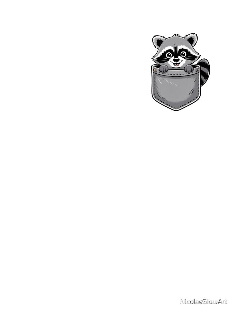 Raccoon Pocket | T-Shirt by NicolasGlowArt