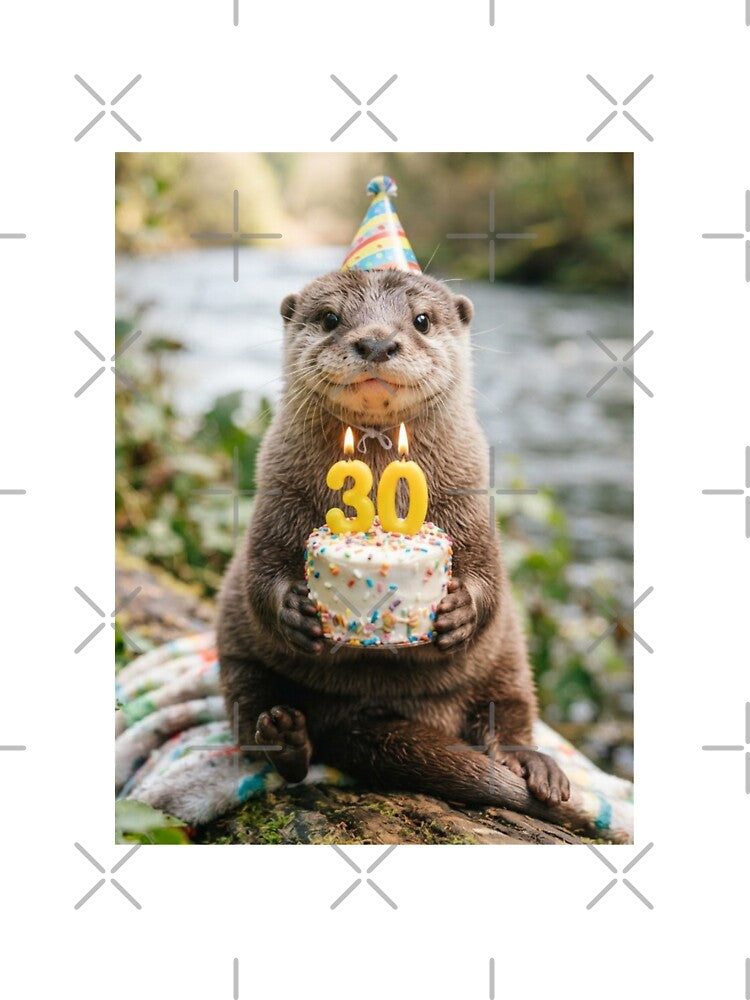 Otter 30th birthday cute adorable cake party baby kawaii by CheeseBlueprint