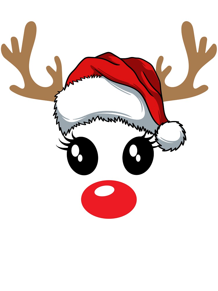 Funny Minimalist Reindeer Head – Sometimes Less Is More | Cute Christmas design by PureHopeStudio