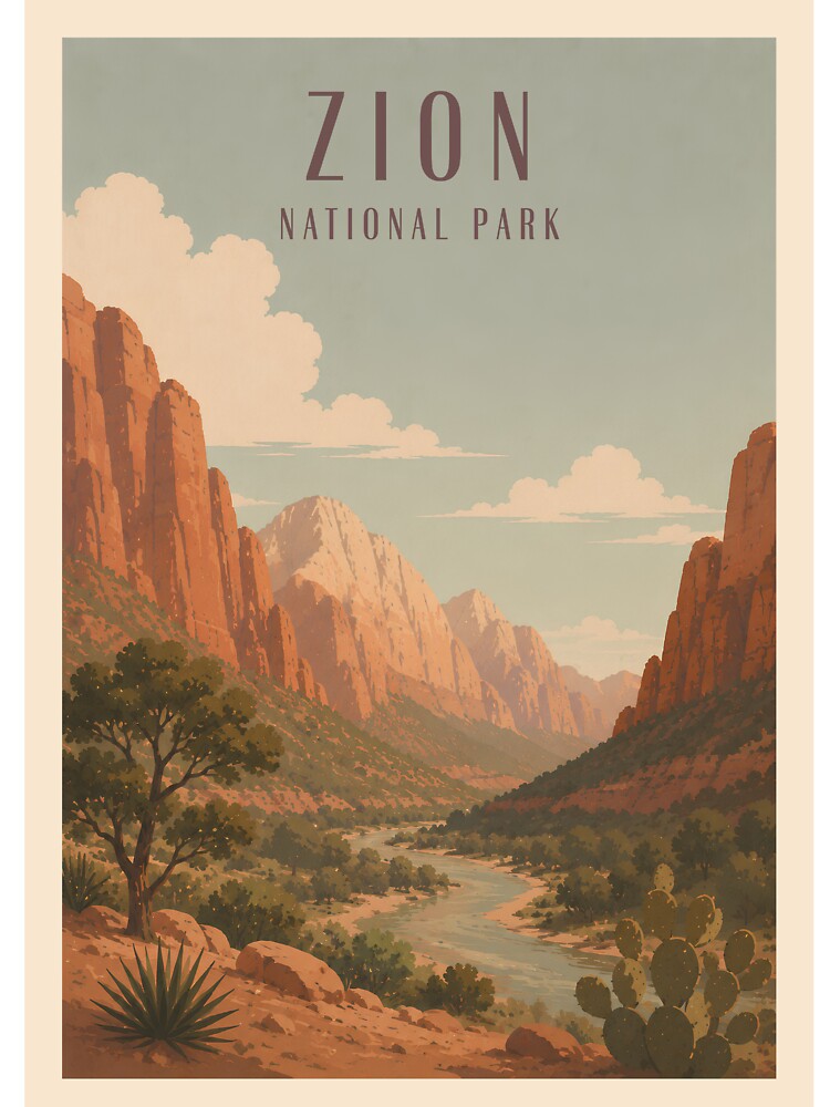 Zion National Park USA by Wanderlust Studio