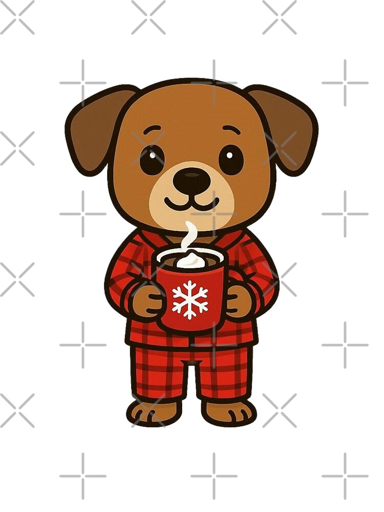 Cozy Dog in Christmas Pajamas – Sweet Holiday Pup by Confuzz1ed