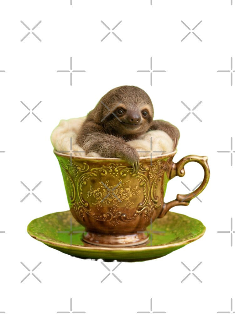 Sloth teacup teapot saucer cute kawaii adorable baby animals pet birthday christmas by CheeseBlueprint