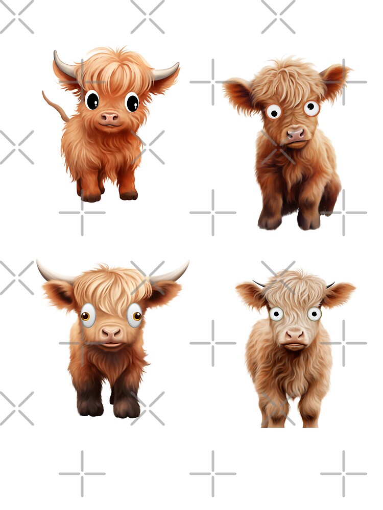 Baby Highland Cows With Silly Eyes by TheAnimalZ00