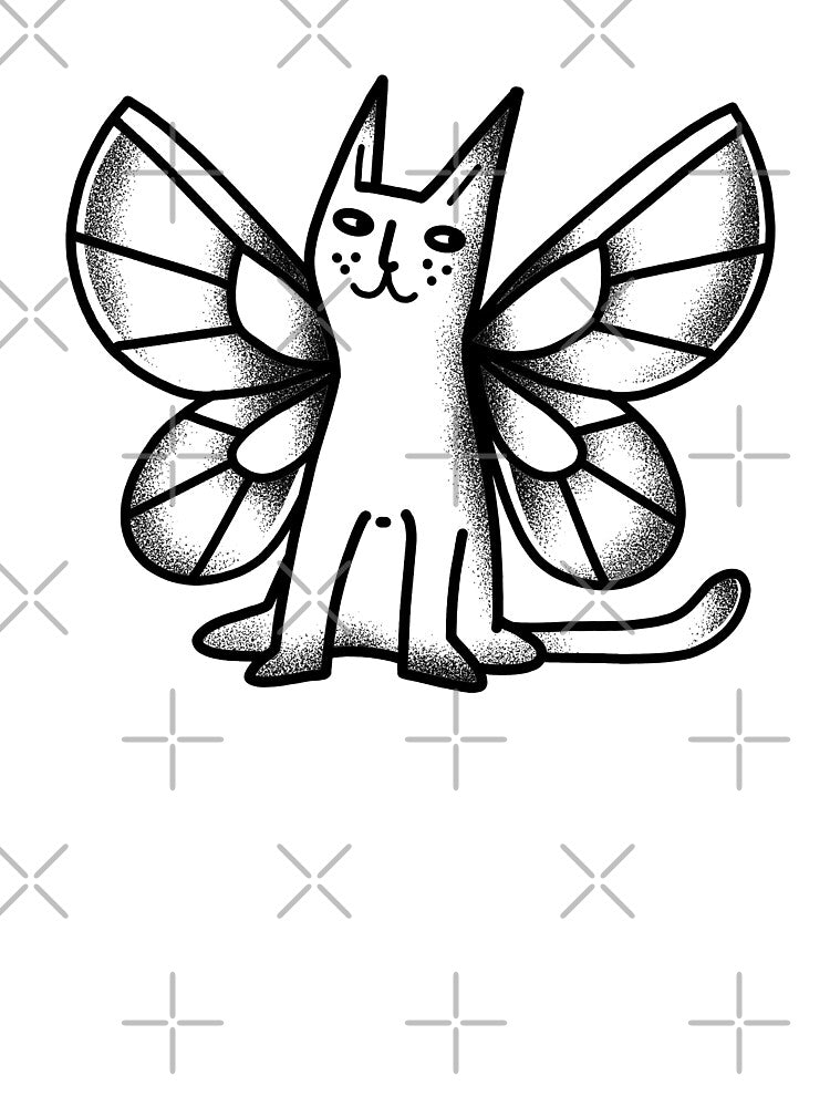 Flash Tattoo the butterfly cat by jazzydevil