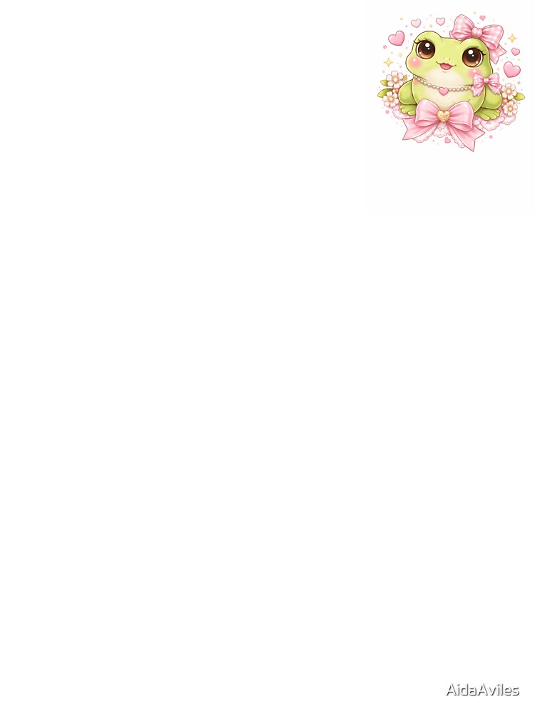 Cute Kawaii Frog with Bows and Hearts | Cute Pink Frog Sticker by AidaAviles