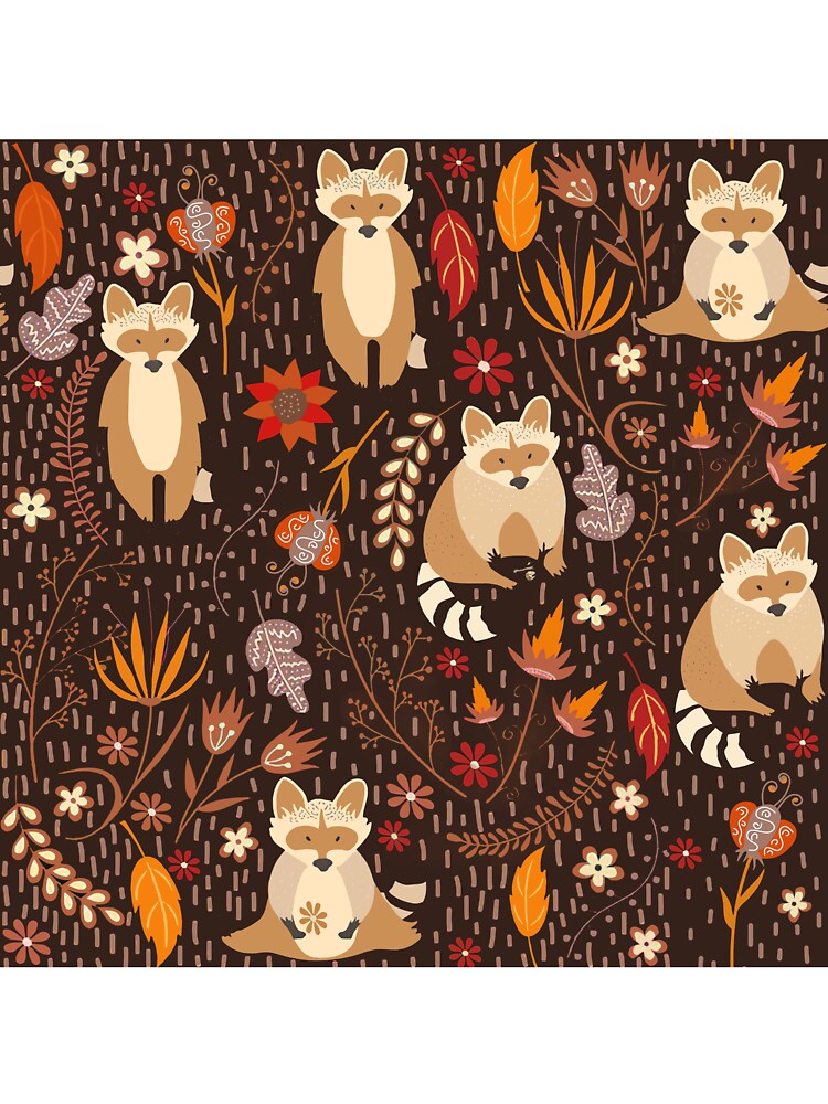 Raccoons Fall Leaves by SweetThreads79