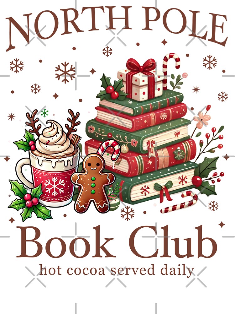 Funny North Pole Book Club Book Lover Christmas Bookish Christmas by Sujitra  Romyen