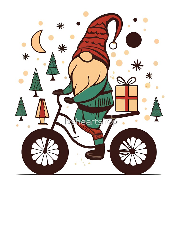 Cute gnome on cycle by Itsheartshop