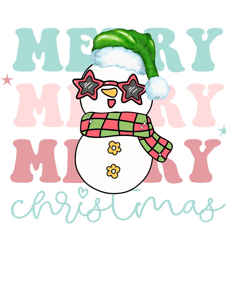 Cute Snowman Christmas Art – Merry Pastel Holiday Illustration by VeLuna64