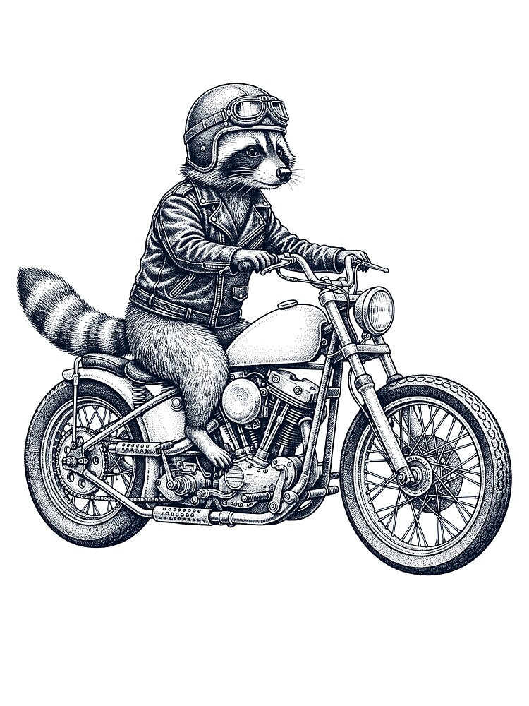 Funny Raccoon Motorcycle Motorbike Animal Lover by dian-rody-crest