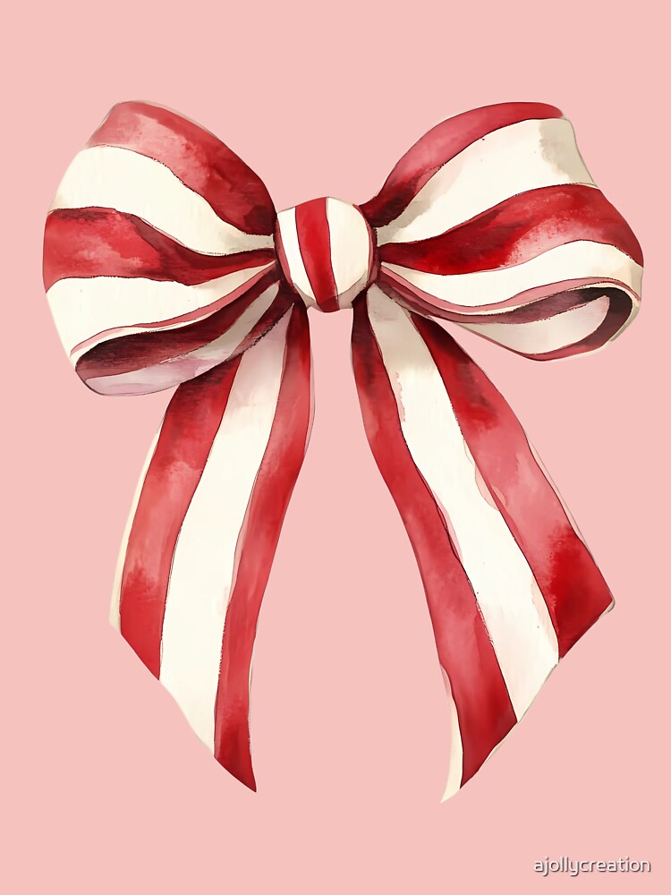 Red and White Christmas Bow by ajollycreation