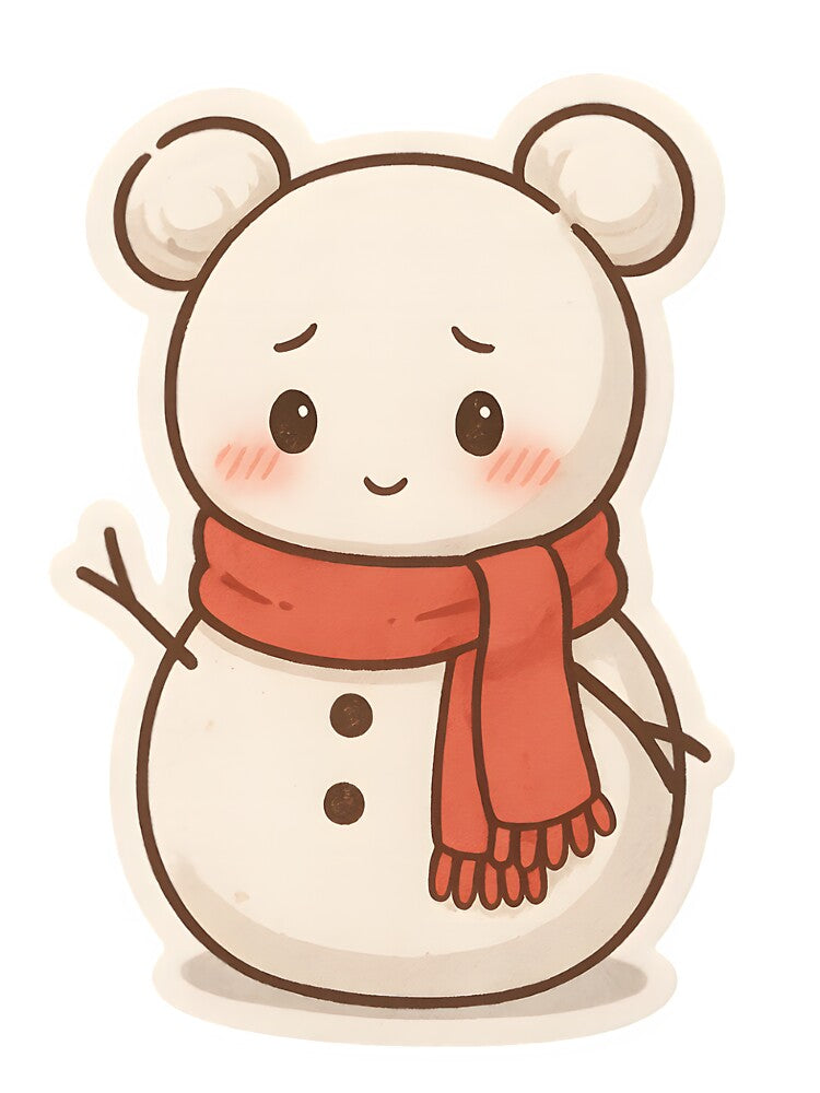 Shy Kawaii Snowman with Space Buns by OsasChild