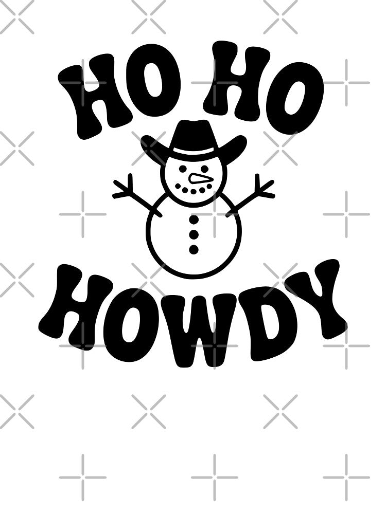 Ho Ho Howdy Christmas Snowman Western Cowboy Holiday Design by FloraliteCo